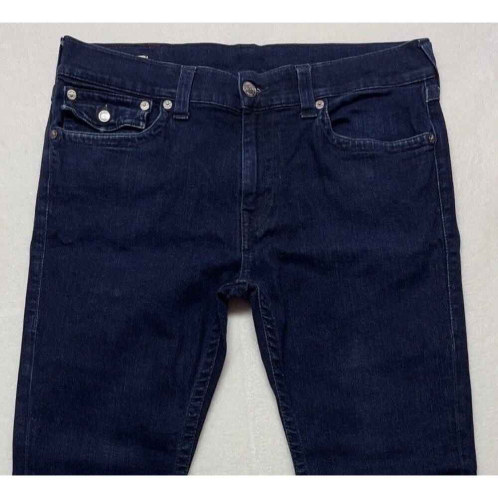 True Religion Rocco Men's Relaxed Skinny Blue Jeans Size 36x33 - Picture 10 of 11